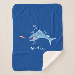 Barracuda Fisch hungriger Cartoon Sherpadecke