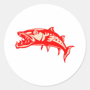 Barracuda-Fische #6 Runder Aufkleber