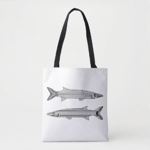 Barracuda Fische Erwachsenenfärbung Tasche