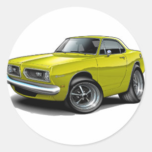 Barracuda-gelbes Coupé 1967-69 Runder Aufkleber