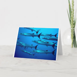 Barracuda Tauchen Tiefseewasser tropische Welle Dankeskarte