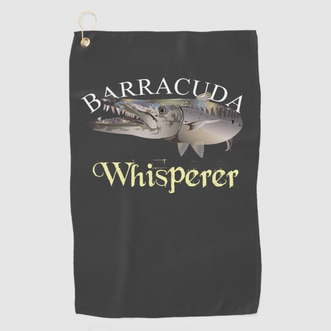 Barracuda Whisperer Dunkelfarbenes Handtuch (Vorderseite)