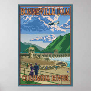 Barrage de Bonneville - Columbia River OU affiche
