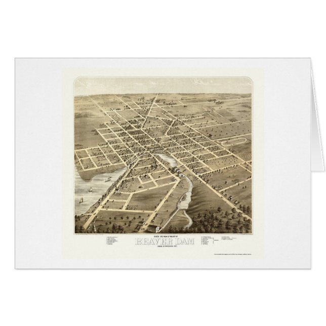 Barrage de castor, carte panoramique de WI - 1867 (Devant horizontal)