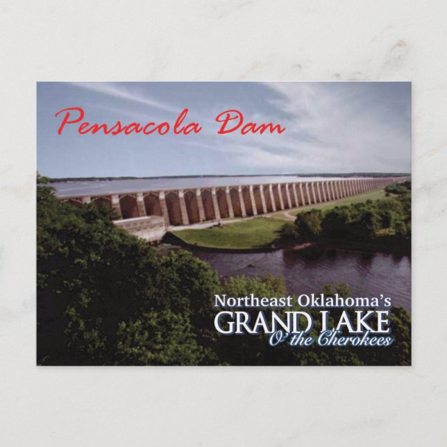 Barrage de Pensacola...Grand Lac OK carte postale  (Devant)