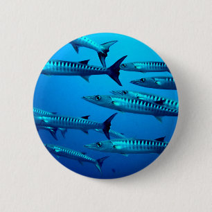 Barrakuda-Tiefseetaucher-Ozean-Wasser-tropische-We Button