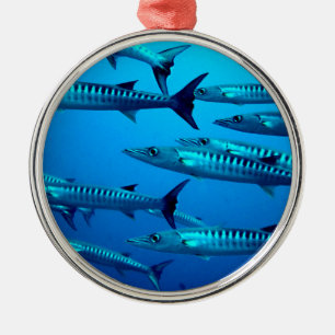 Barrakuda-Tiefseetaucher-Ozean-Wasser-tropische-We Ornament Aus Metall
