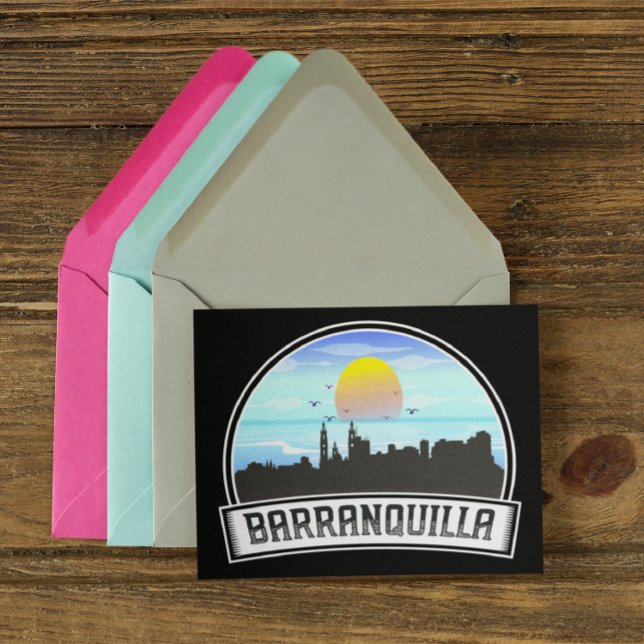 Barranquilla Colombia Skyline Panorama View Postkarte (Barranquilla Colombia Postcard)