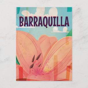 Barraquilla Colombia Vintage Travel Poster Postkarte