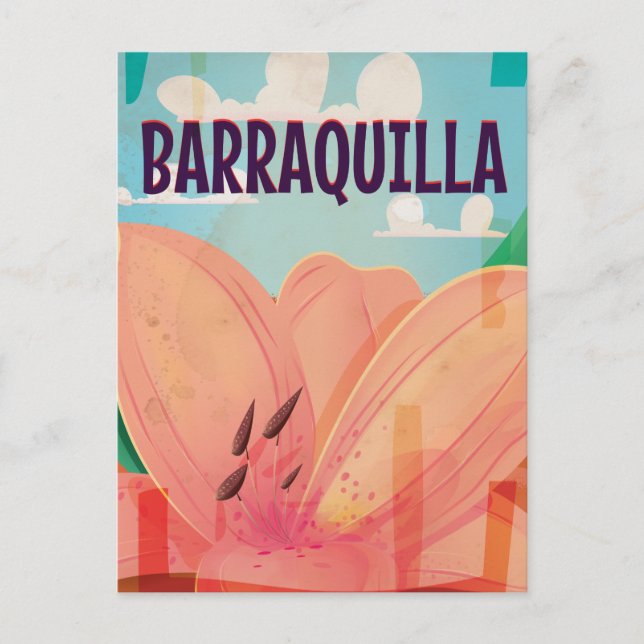 Barraquilla Colombia Vintage Travel Poster Postkarte (Vorderseite)