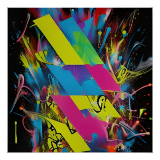 Barras y Explosión de Color Poster