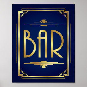 BARRE BAR Art déco Marine Imprimer
