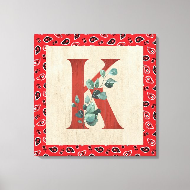 Barre Bois et Bandana Lettre K toile Imprimer (Recto)