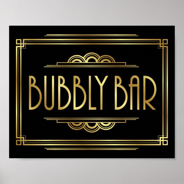 BARRE BULLE Art Déco Gatsby Signe Imprimer (Devant)