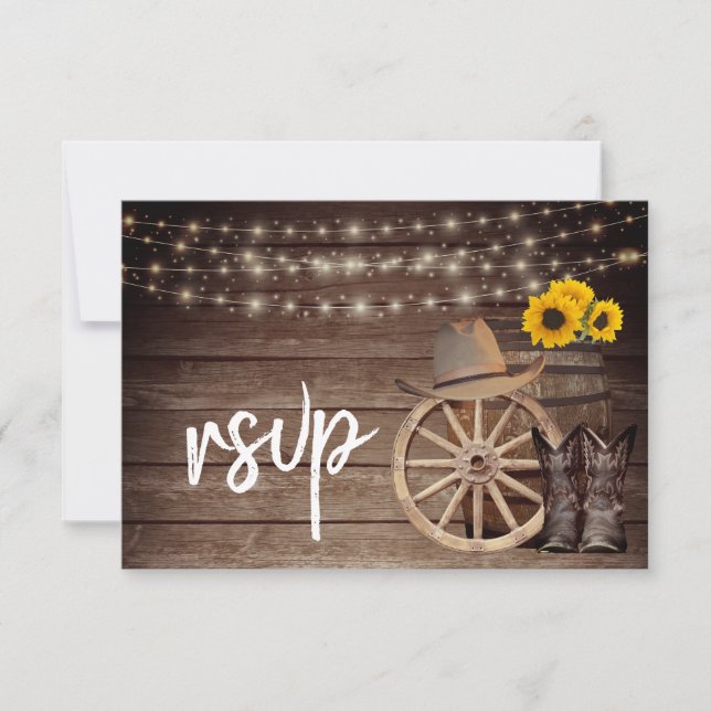 Barre de bois de campagne avec tournesol - RSVP (Devant)