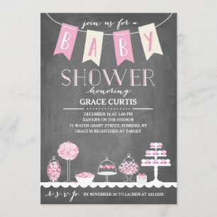 Barre de bonbons  Invitation Baby shower
