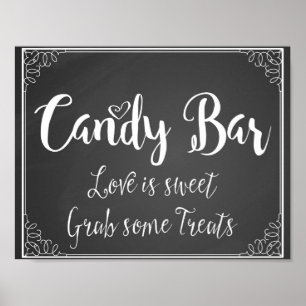 Barre de bonbons sur tableau mariage ou fête impre