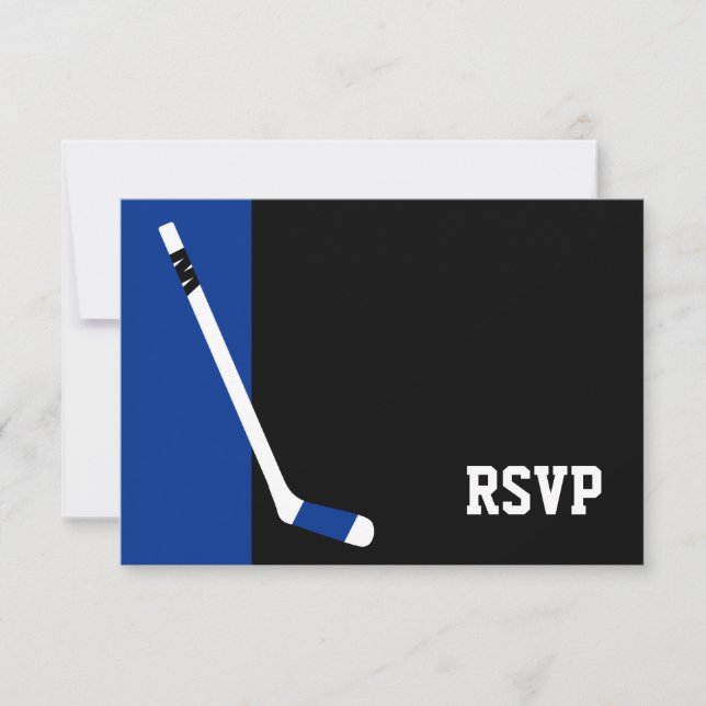 Barre de hockey noir bleu Mitzvah RSVP (Devant)