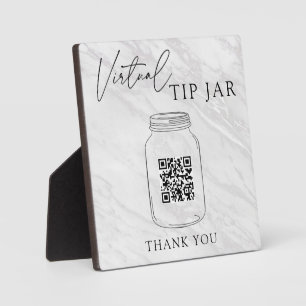 Barre de mariage Tip virtuel Jar QR Code Plaque de