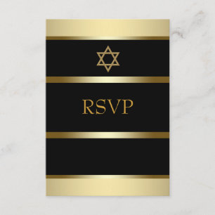 Barre d'or noire Mitzvah RSVP