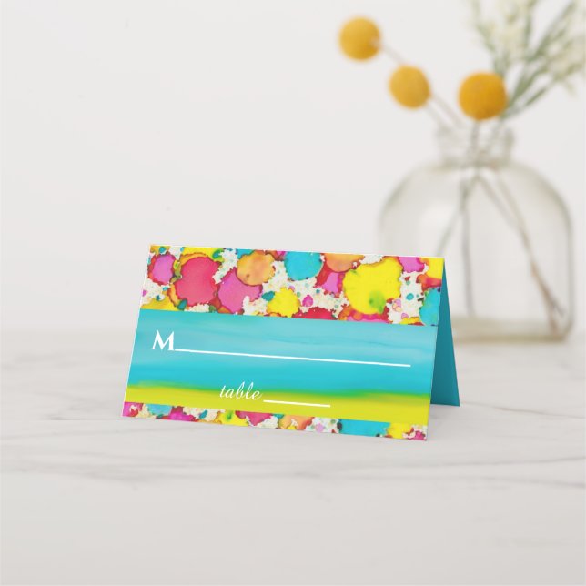 Barre et Bat mitzvah Cartes de Place colorées (Devant)