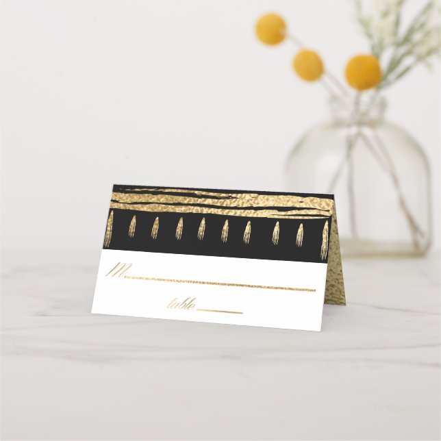 Barre et Bat mitzvah Gold Black Tallit Cartes de P (Devant)