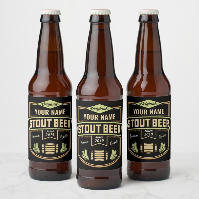 Barre Étiquette de brassage de bière foncée Stout  (Bouteilles)