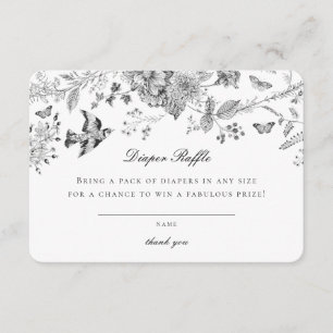 Barre florale de Toile noire Invitation Insertion