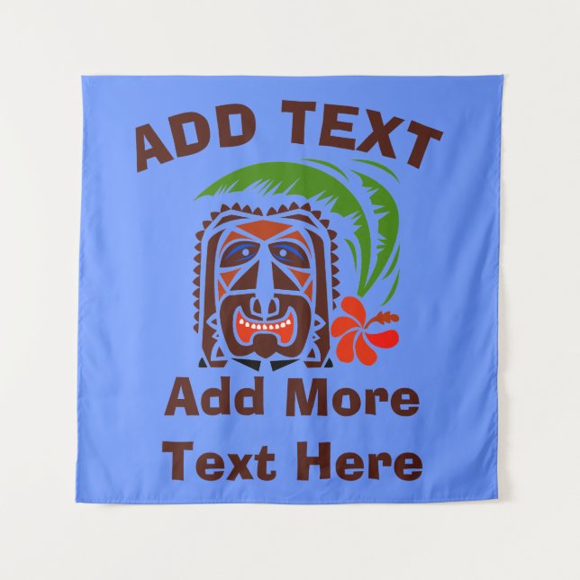 Barre Hawaiian Tiki, ajouter du texte, Tapisserie (Devant)