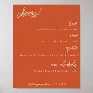 Barre Menu Mariage Signalisation - Poster orange b