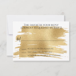 Barre ou Bat mitzvah RSVP Elegant Gold et Noir