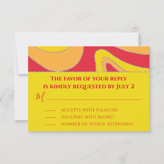 Barre ou Bat mitzvah RSVP Silvery Waves (Devant)