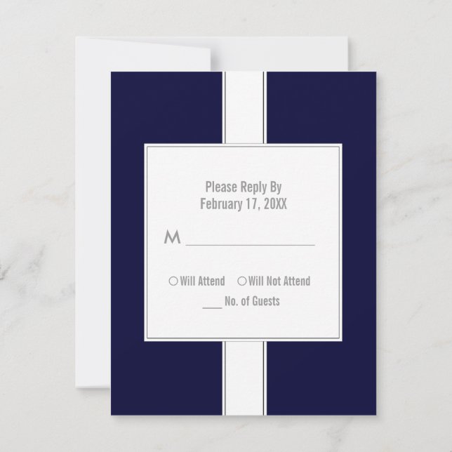Barre ou cartes de réponse Bat mitzvah {Dark Blue} (Dos)