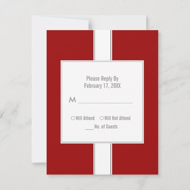 Barre ou cartes de réponse Bat mitzvah {Red} (Dos)