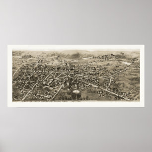 Barre, panoramische Karte MAs - 1870s Poster