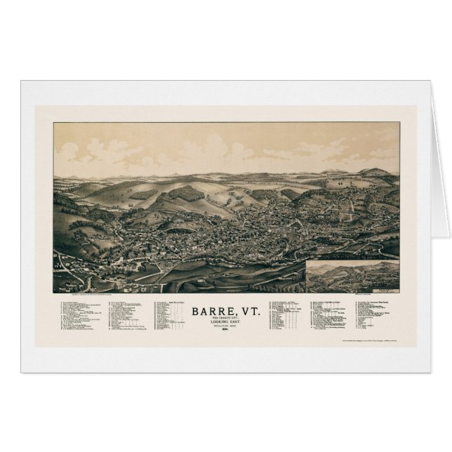 Barre, panoramische Karte VT - 1891 (Vorderseite (Horizontal))