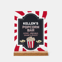 Barre Popcorn - Panneau de table acrylique pour la