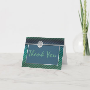 Barre Verte et Bleue Mitzvah Carte de remerciement