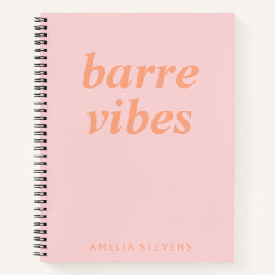 Barre Vibes Pink Orange Ballet Dancer Personalisie Notizbuch