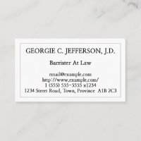 Barreau de base Carte de visite de droit
