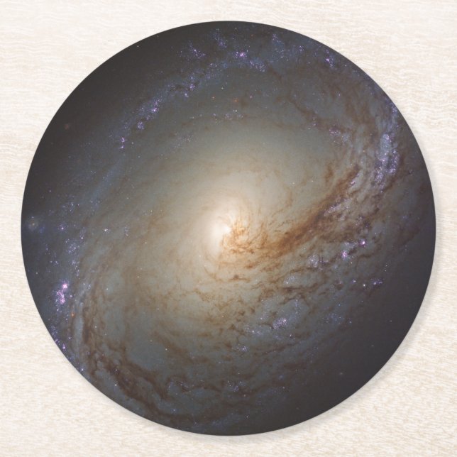 Barred Lenticular Galaxy Ngc 3368 Runder Pappuntersetzer (Vorderseite)