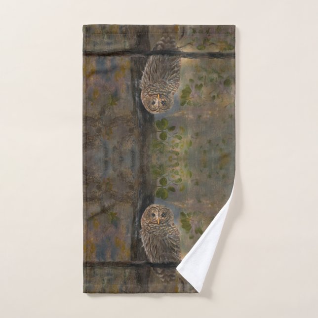 Barred Owl Badhandtuch Set (Handtuch)