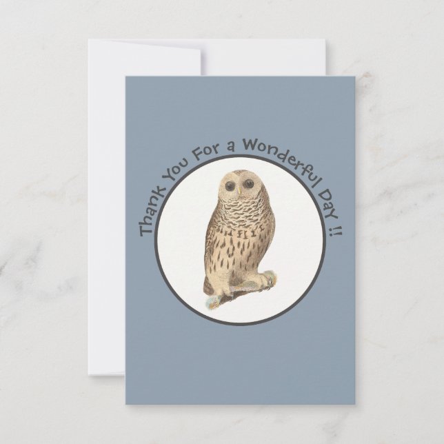 Barred Owl - Geburtstag oder anderes Party Themed  Dankeskarte (Vorderseite)