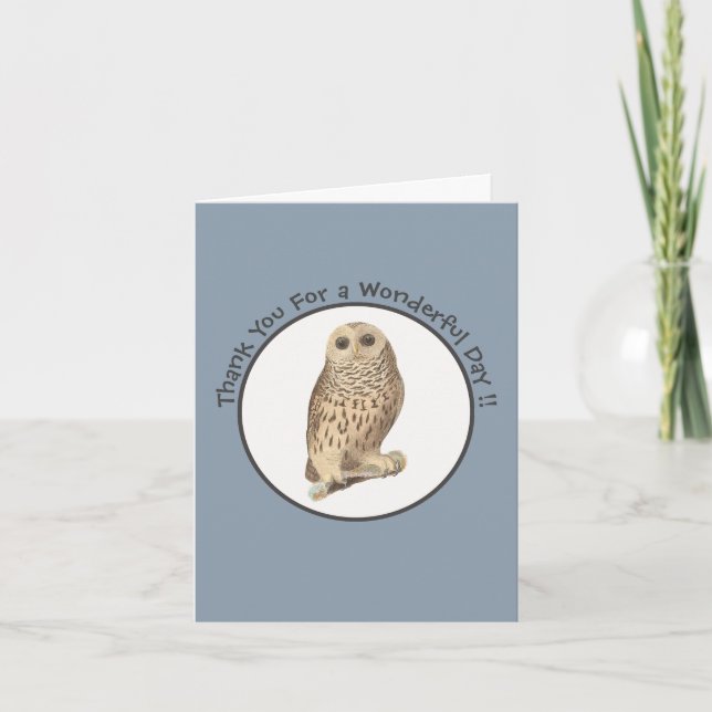 Barred Owl - Geburtstag oder anderes Party Themed  Dankeskarte (Vorderseite)