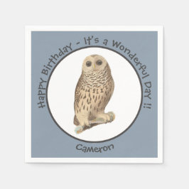Barred Owl - Geburtstag oder anderes Party Themed Serviette