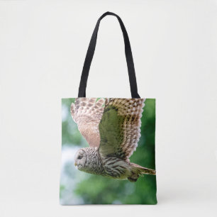 Barred Owl im Flug Tasche