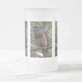 Barred Owl Mattglas Bierglas