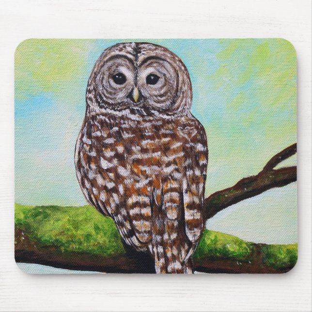 Barred Owl Painting Mousepad (Vorne)