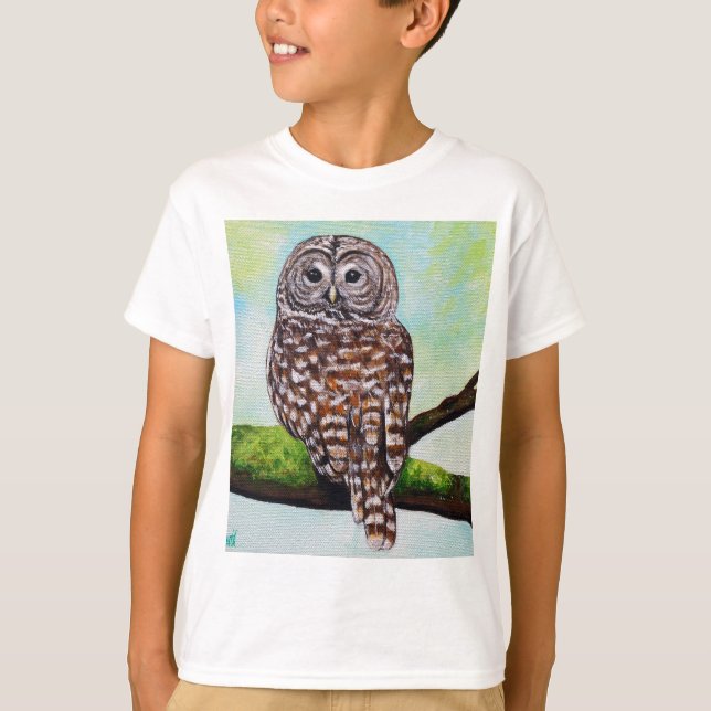 Barred Owl Painting T-Shirt (Vorderseite)