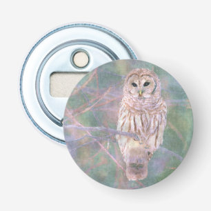 Barred Owl Pastel Digitales Ölgemälde Flaschenöffner